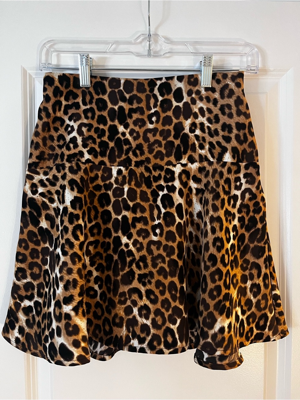 Express Leopard Print Circle Skirt - Brown & Black